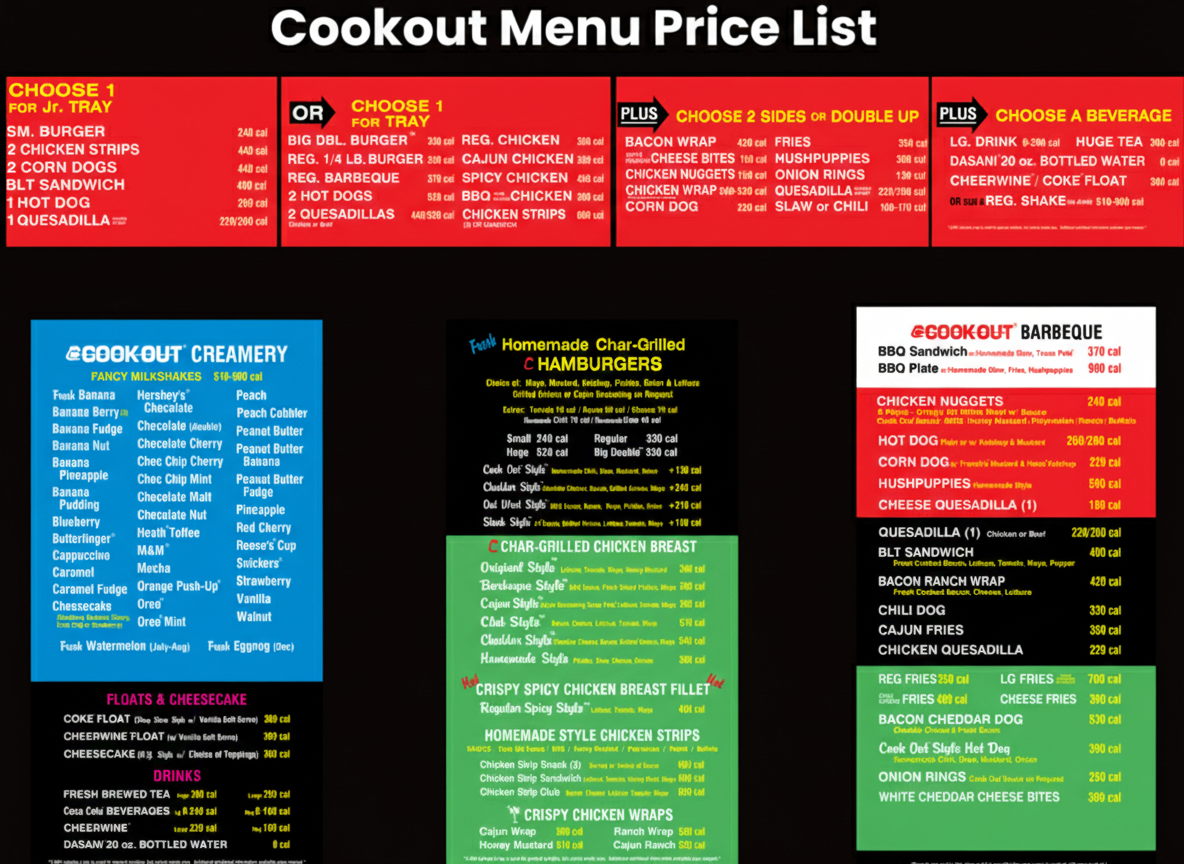 Cookout Menu List