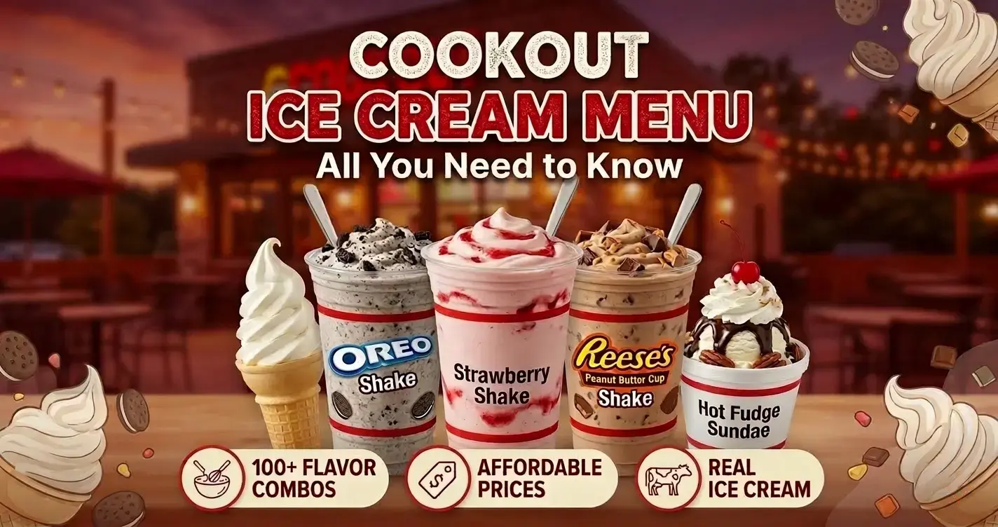 Cookout Ice cream Menu